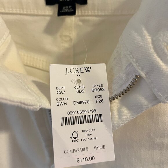 J.Crew Petite Wide-Leg Crop, All-day Stretch, Seashell White, 26P NWT - Picture 5 of 7
